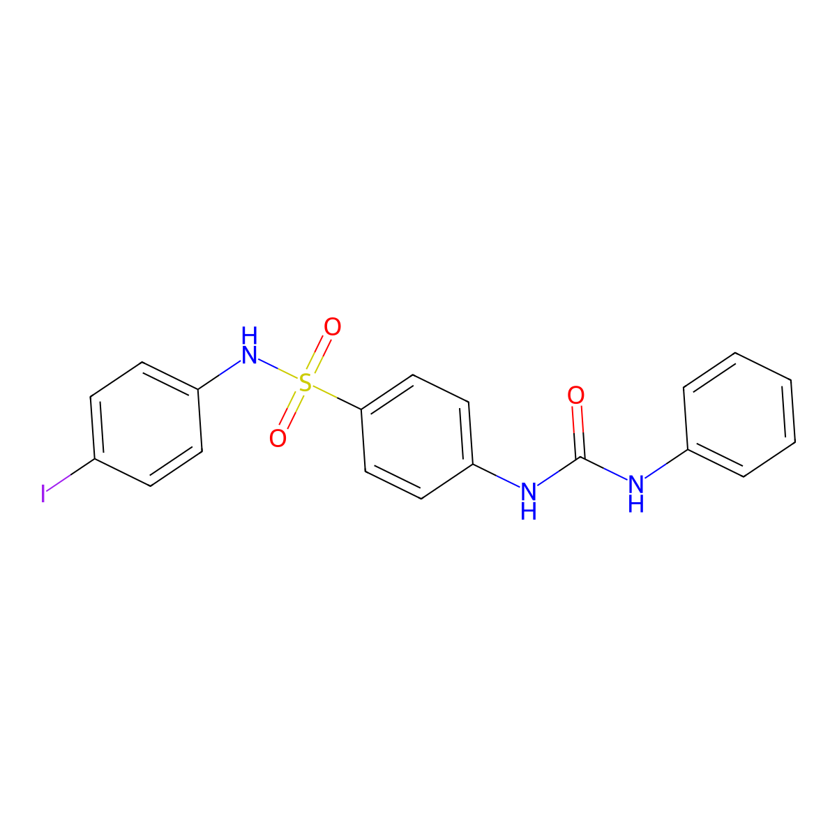 1-[4-[(4-Iodophenyl)sulfamoyl]phenyl]-3-phenylurea molecular structure, CAS 433258-80-1
