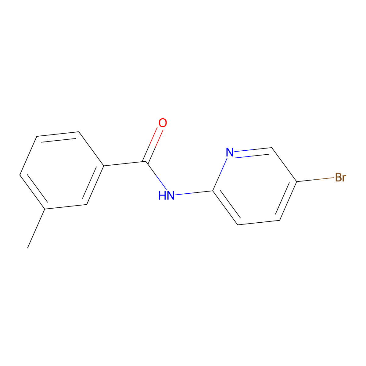 N-(5-bromopyridin-2-yl)-3-methylbenzamide molecular structure, CAS 433258-90-3