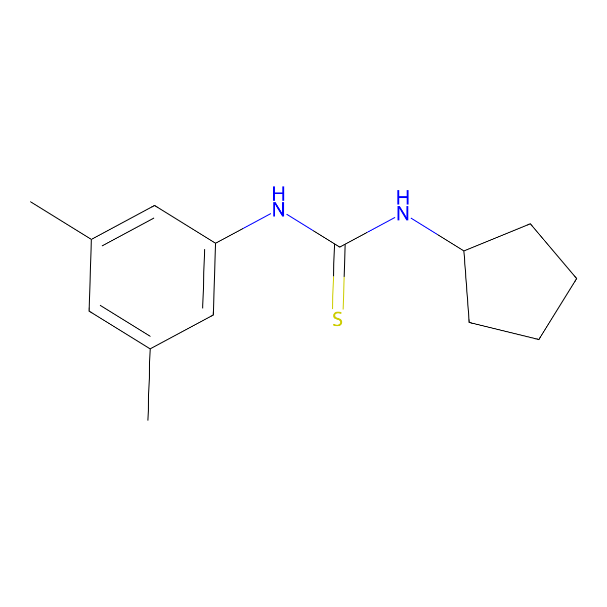 1-Cyclopentyl-3-(3,5-dimethylphenyl)thiourea molecular structure, CAS 433258-92-5