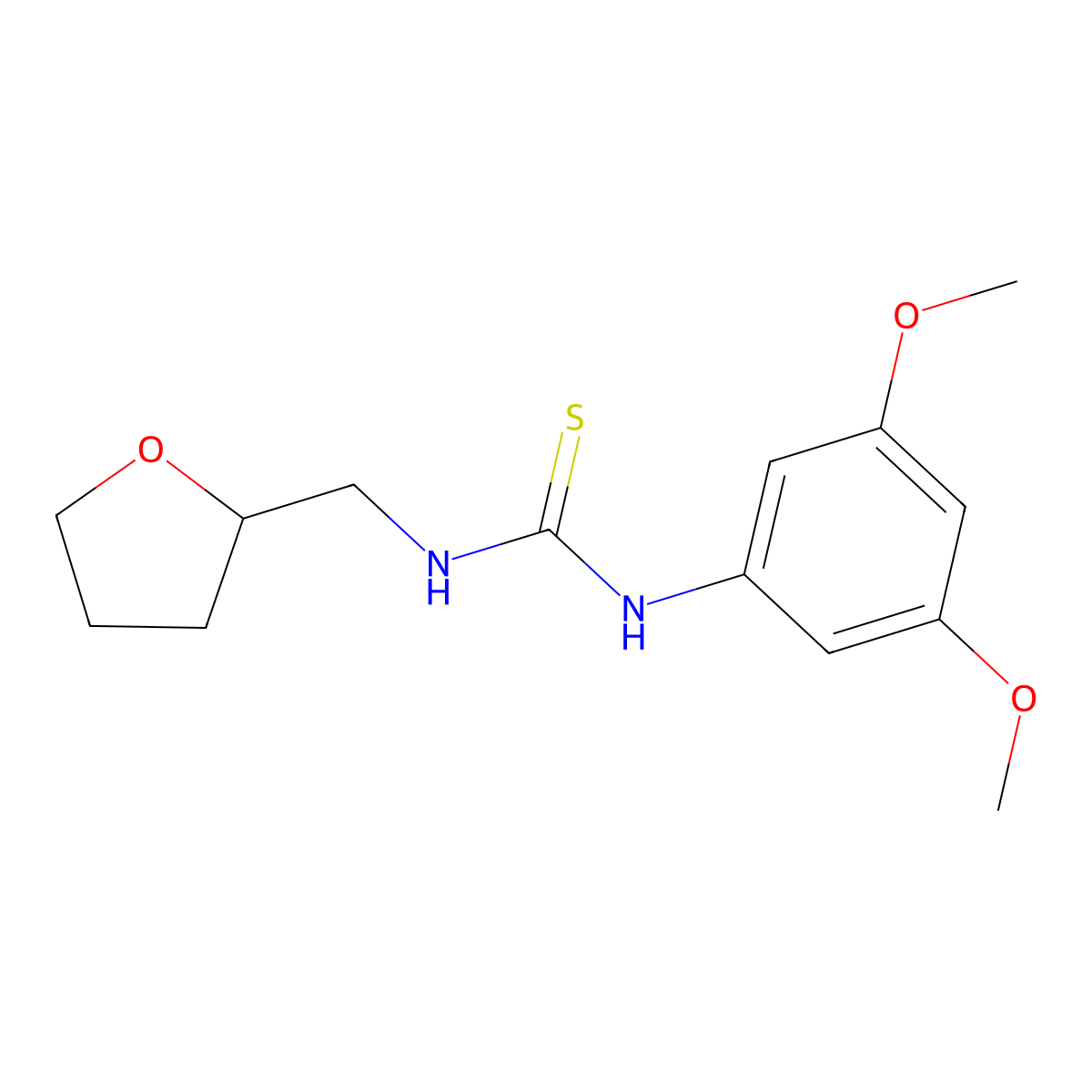 1-(3,5-Dimethoxyphenyl)-3-(oxolan-2-ylmethyl)thiourea molecular structure, CAS 433259-01-9