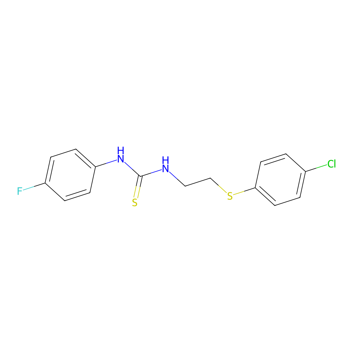 1-[2-(4-Chlorophenyl)sulfanylethyl]-3-(4-fluorophenyl)thiourea molecular structure, CAS 433259-09-7
