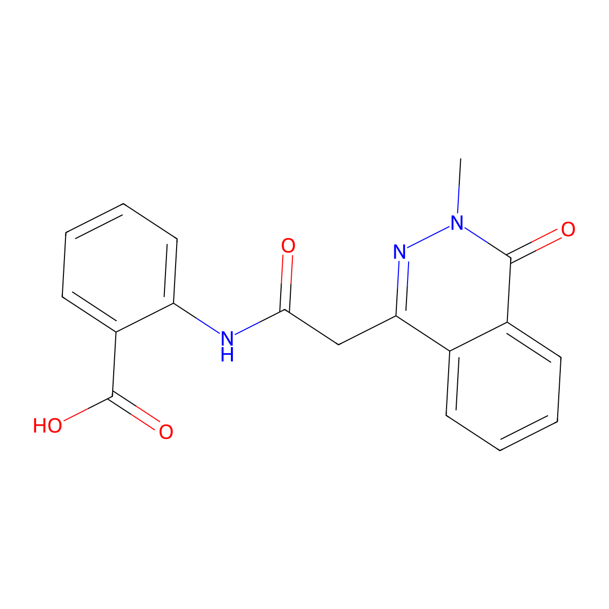2-[[2-(3-Methyl-4-oxophthalazin-1-yl)acetyl]amino]benzoic acid molecular structure, CAS 433259-13-3