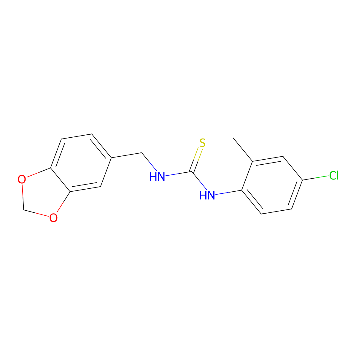 1-(1,3-Benzodioxol-5-ylmethyl)-3-(4-chloro-2-methylphenyl)thiourea molecular structure, CAS 433259-23-5