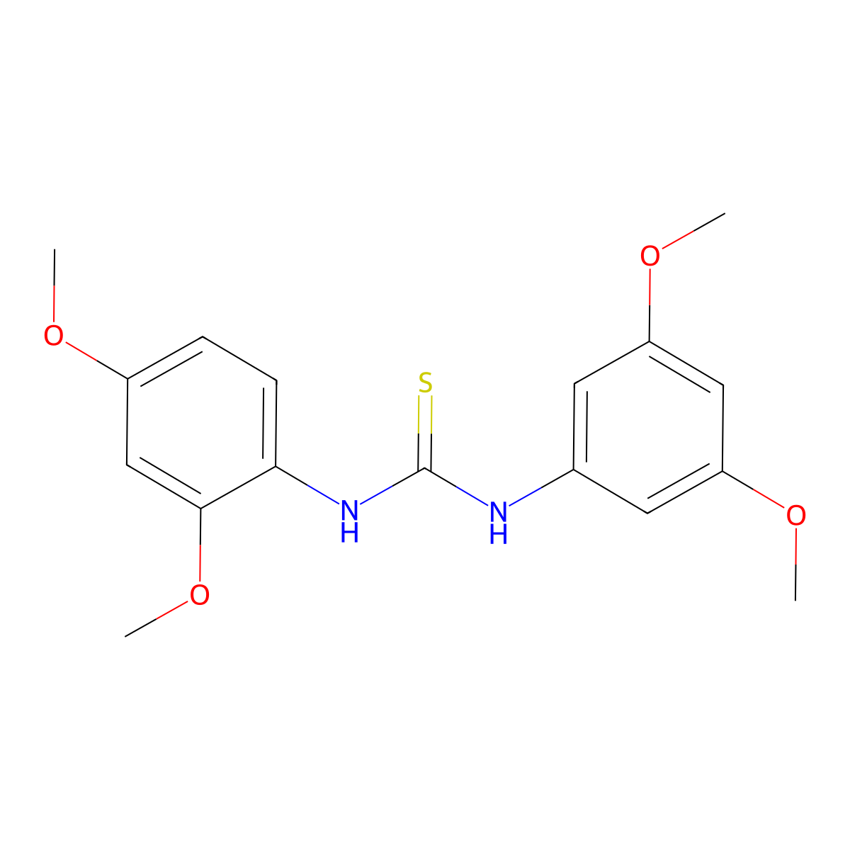 1-(2,4-Dimethoxyphenyl)-3-(3,5-dimethoxyphenyl)thiourea molecular structure, CAS 433259-27-9
