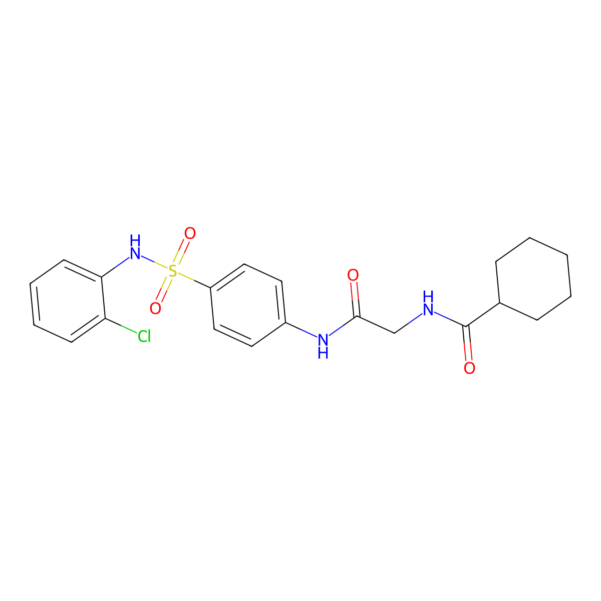 N-[2-[4-[(2-chlorophenyl)sulfamoyl]anilino]-2-oxoethyl]cyclohexanecarboxamide molecular structure, CAS 433259-30-4