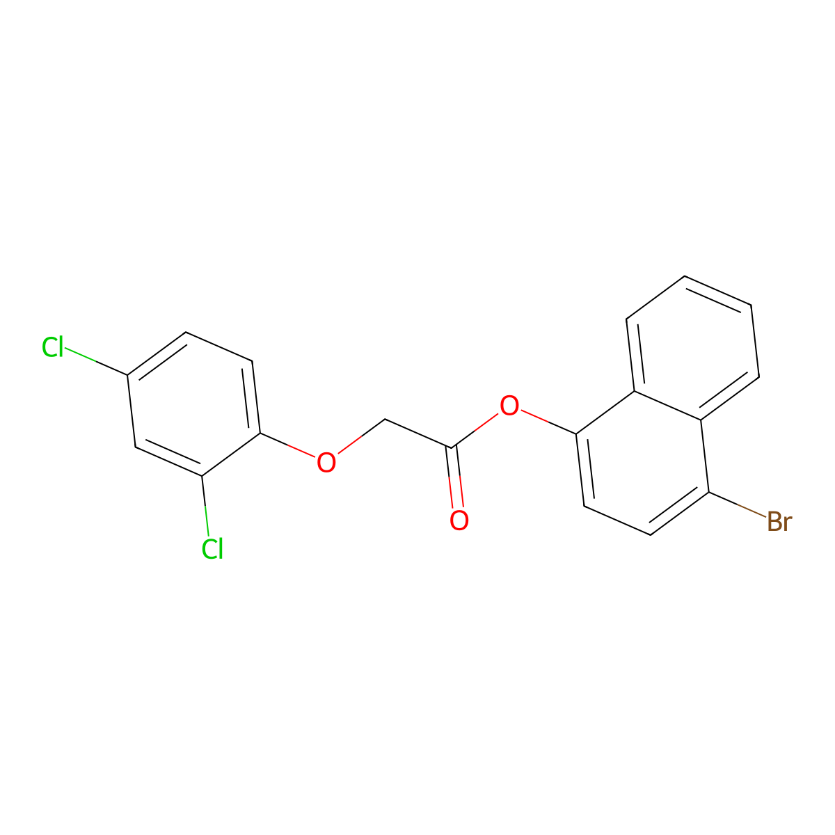 4-Bromo-1-naphthyl (2,4-dichlorophenoxy)acetate molecular structure, CAS 433259-32-6