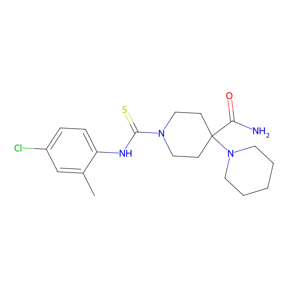 1'-[(4-Chloro-2-methylphenyl)carbamothioyl]-1,4'-bipiperidine-4'-carboxamide molecular structure, CAS 433259-38-2