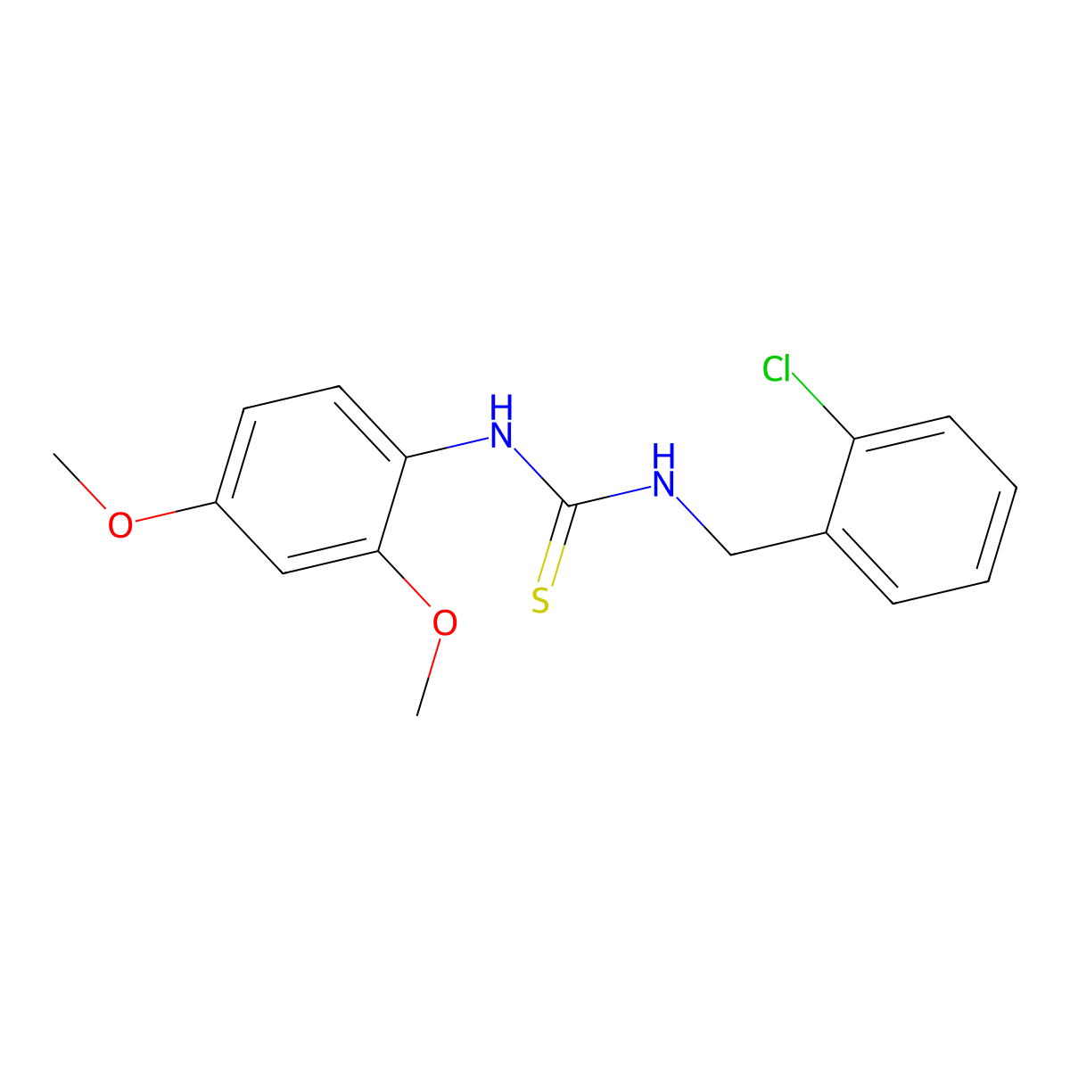 1-(2-Chlorobenzyl)-3-(2,4-dimethoxyphenyl)thiourea molecular structure, CAS 433259-49-5