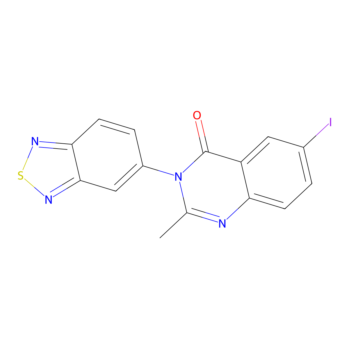 3-(2,1,3-Benzothiadiazol-5-yl)-6-iodo-2-methylquinazolin-4-one molecular structure, CAS 433259-76-8