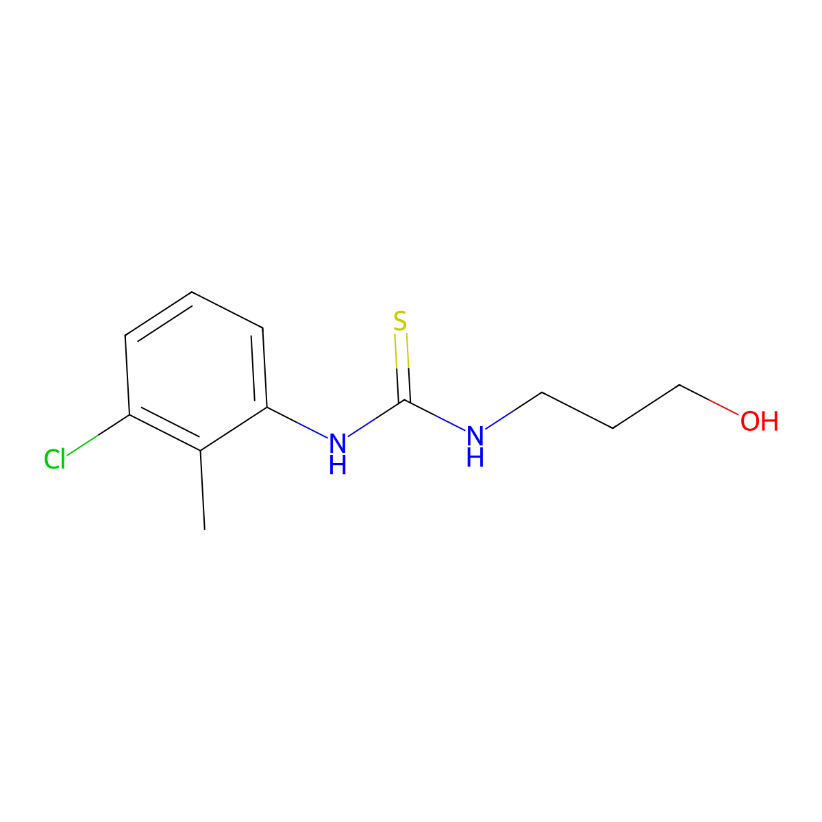 1-(3-Chloro-2-methylphenyl)-3-(3-hydroxypropyl)thiourea molecular structure, CAS 433259-78-0