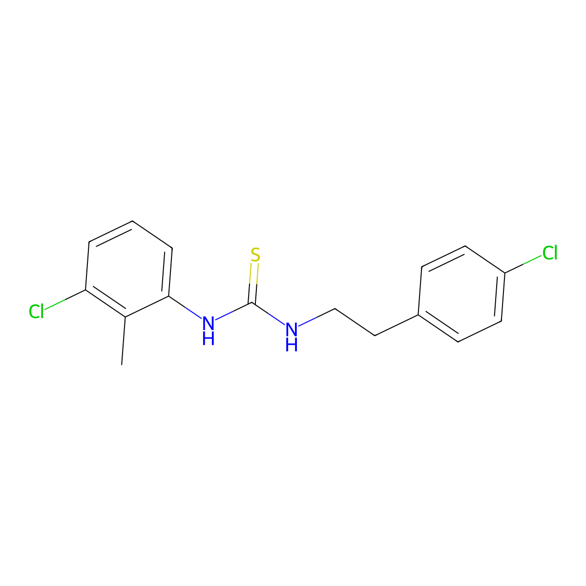1-(3-Chloro-2-methylphenyl)-3-[2-(4-chlorophenyl)ethyl]thiourea molecular structure, CAS 433260-05-0