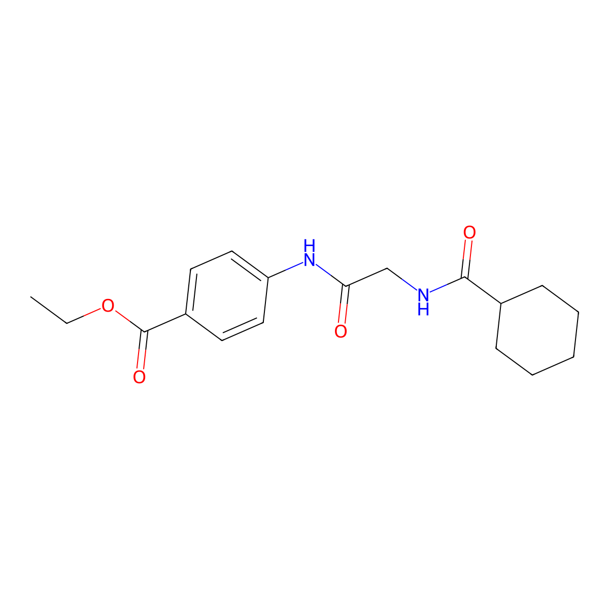 Ethyl 4-(2-(cyclohexanecarboxamido)acetamido)benzoate molecular structure, CAS 433260-06-1