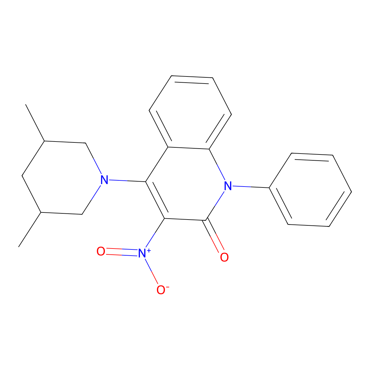 4-(3,5-dimethylpiperidin-1-yl)-3-nitro-1-phenylquinolin-2(1H)-one molecular structure, CAS 433260-08-3