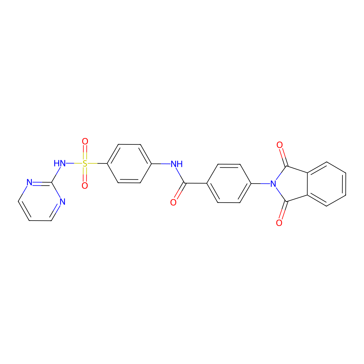 4-(1,3-dioxoisoindol-2-yl)-N-[4-(pyrimidin-2-ylsulfamoyl)phenyl]benzamide molecular structure, CAS 433260-10-7