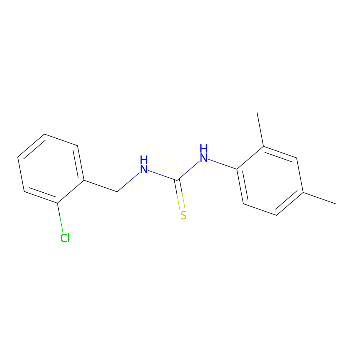1-(2-Chlorobenzyl)-3-(2,4-dimethylphenyl)thiourea molecular structure, CAS 433260-11-8