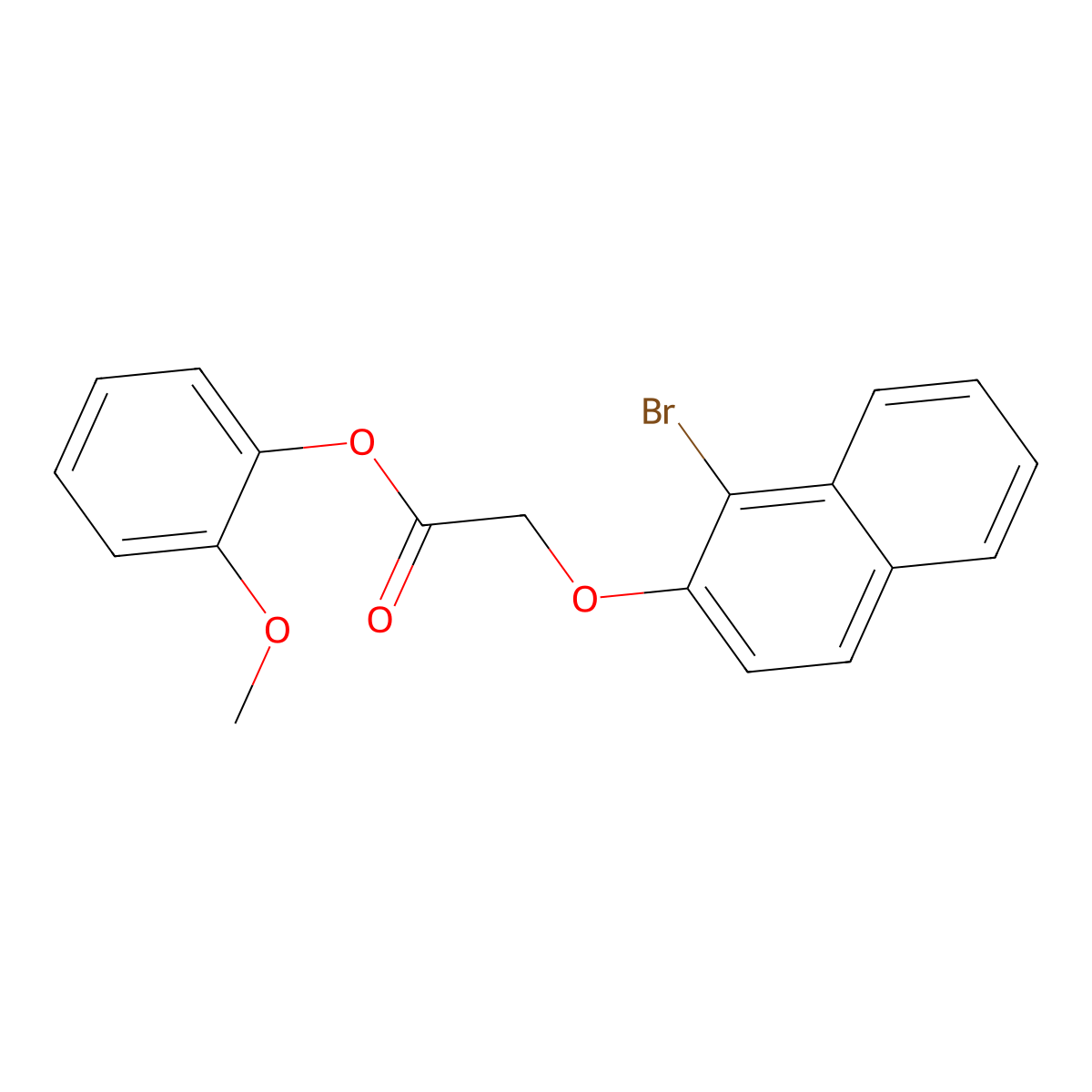 2-Methoxyphenyl [(1-bromo-2-naphthyl)oxy]acetate molecular structure, CAS 433260-22-1