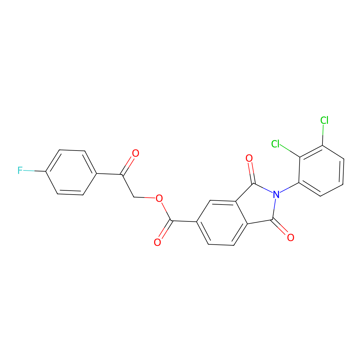 2-(4-fluorophenyl)-2-oxoethyl 2-(2,3-dichlorophenyl)-1,3-dioxo-2,3-dihydro-1H-isoindole-5-carboxylate molecular structure, CAS 433260-31-2