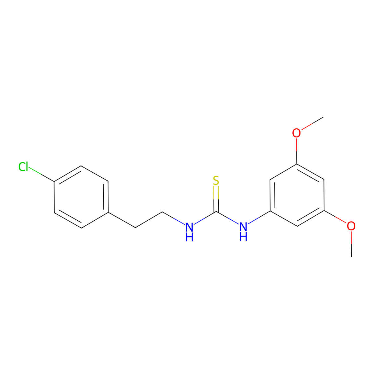 1-[2-(4-Chlorophenyl)ethyl]-3-(3,5-dimethoxyphenyl)thiourea molecular structure, CAS 433260-32-3
