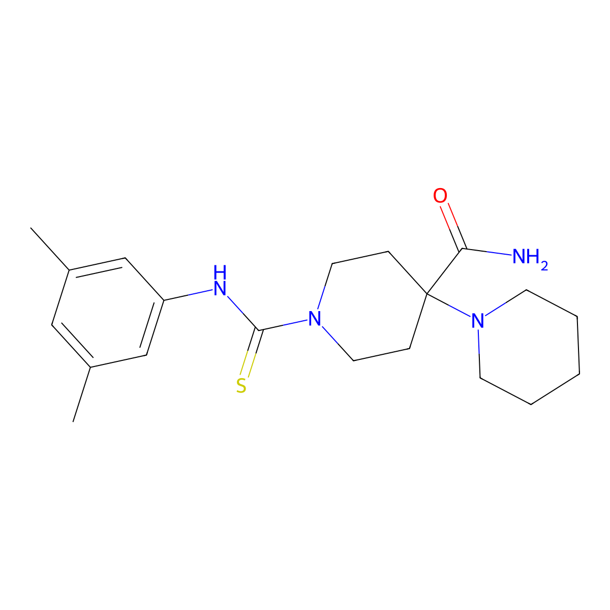 1'-[(3,5-Dimethylphenyl)carbamothioyl]-1,4'-bipiperidine-4'-carboxamide molecular structure, CAS 433260-41-4