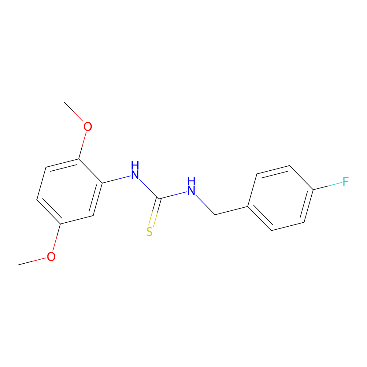 1-(2,5-Dimethoxyphenyl)-3-[(4-fluorophenyl)methyl]thiourea molecular structure, CAS 433260-61-8
