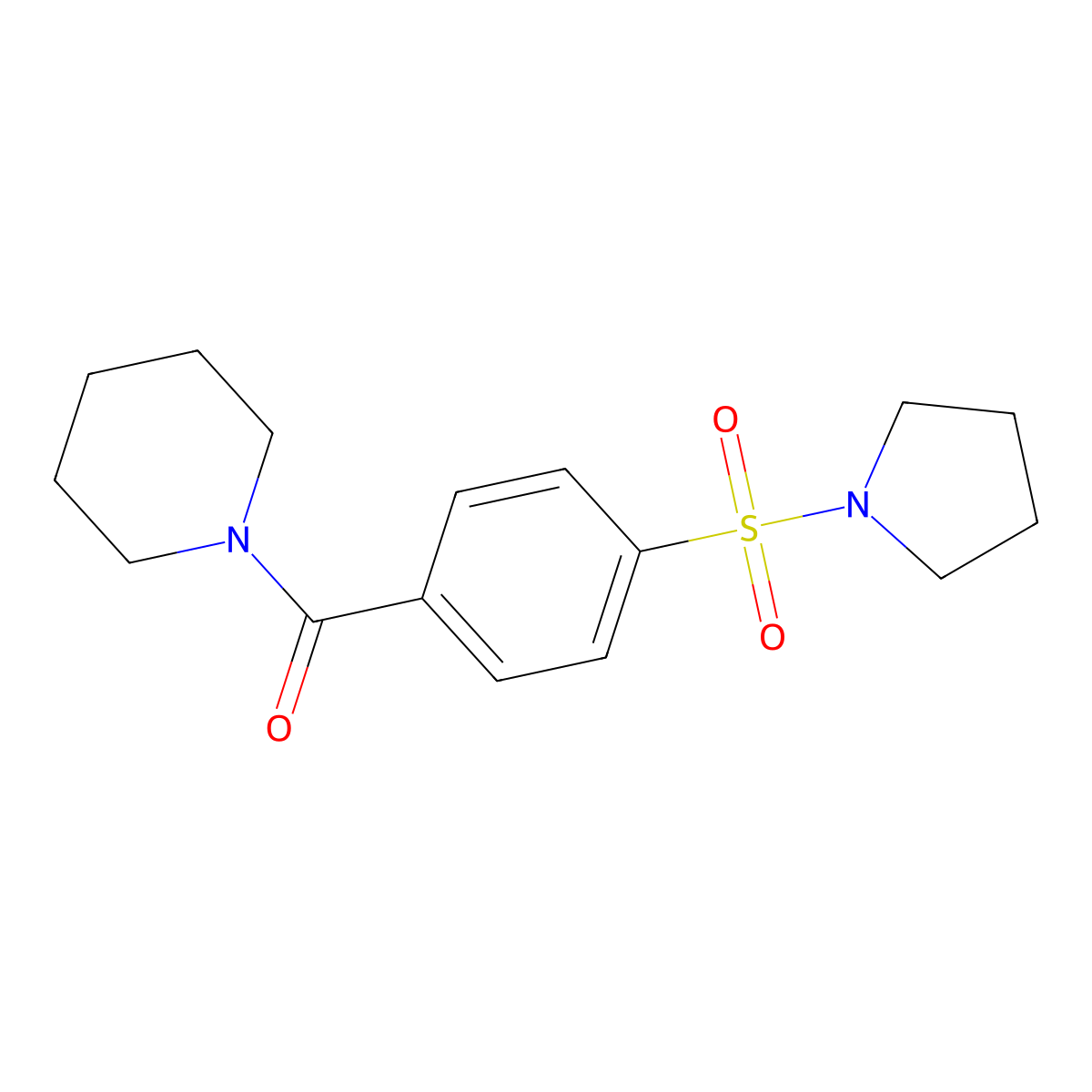 Piperidyl 4-(pyrrolidinylsulfonyl)phenyl ketone molecular structure, CAS 433260-64-1