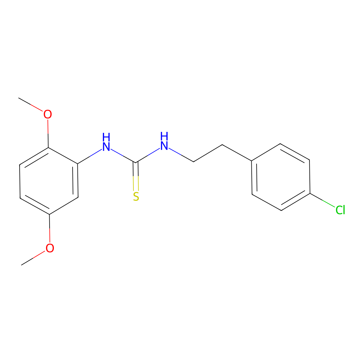 1-[2-(4-Chlorophenyl)ethyl]-3-(2,5-dimethoxyphenyl)thiourea molecular structure, CAS 433260-67-4