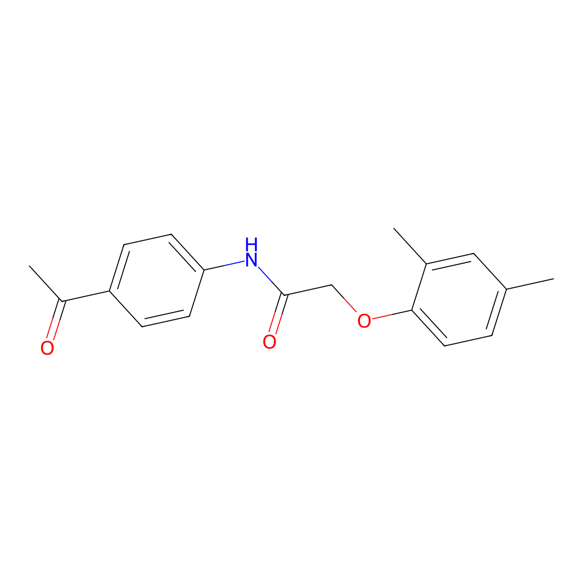 N-(4-acetylphenyl)-2-(2,4-dimethylphenoxy)acetamide molecular structure, CAS 433260-78-7