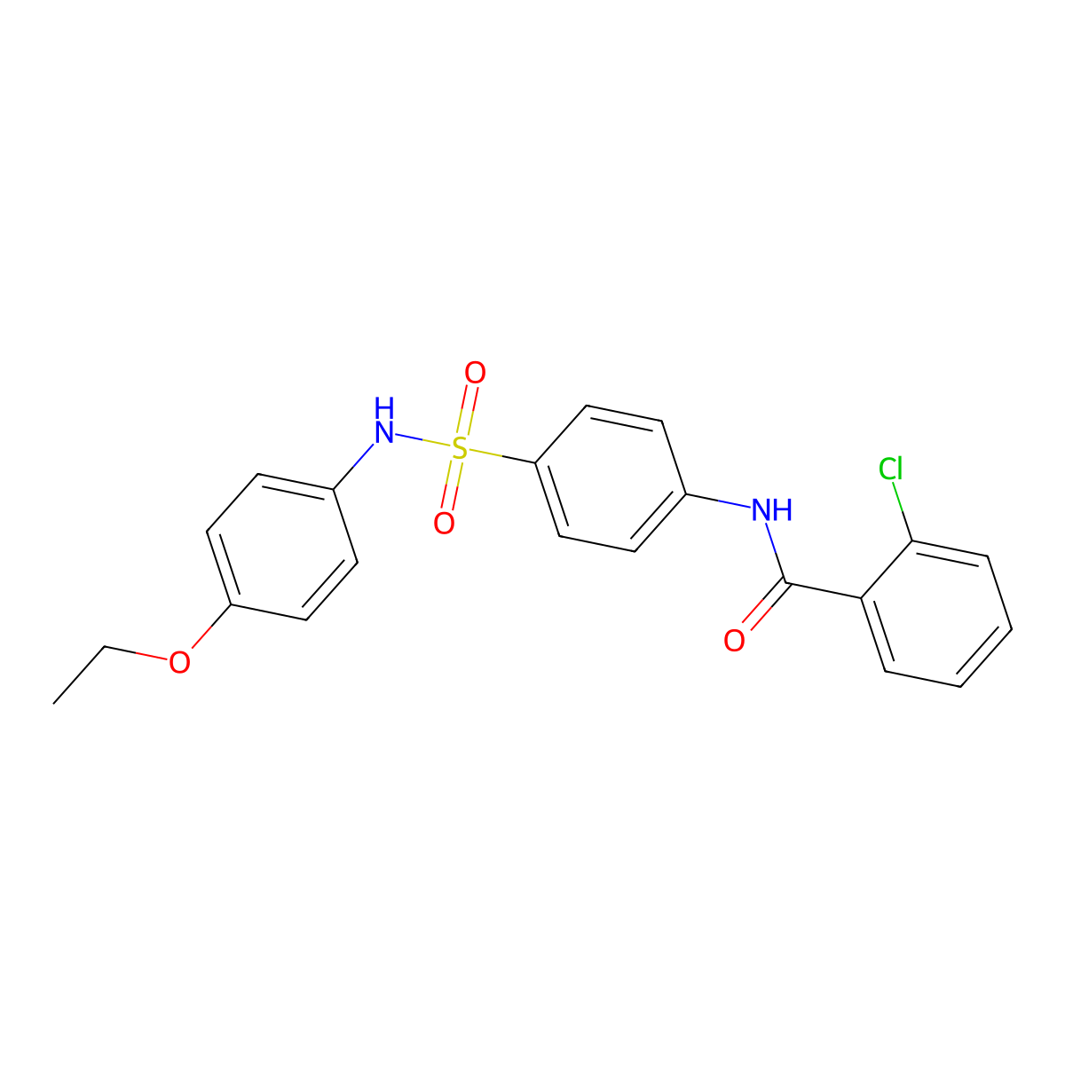 2-chloro-N-[4-[(4-ethoxyphenyl)sulfamoyl]phenyl]benzamide molecular structure, CAS 433260-87-8
