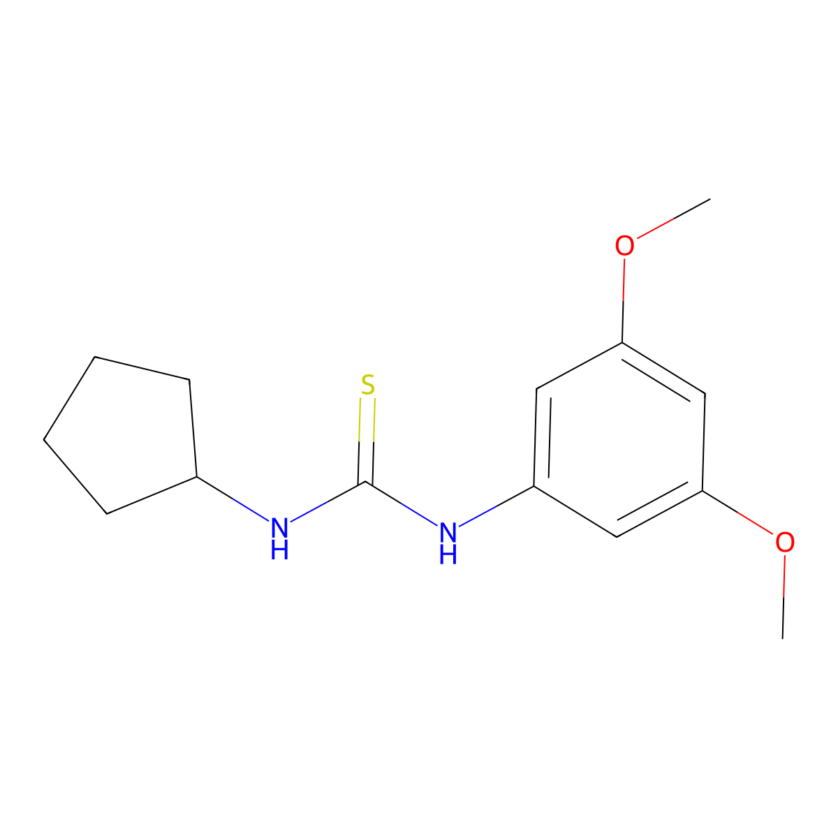 1-Cyclopentyl-3-(3,5-dimethoxyphenyl)thiourea molecular structure, CAS 433261-00-8