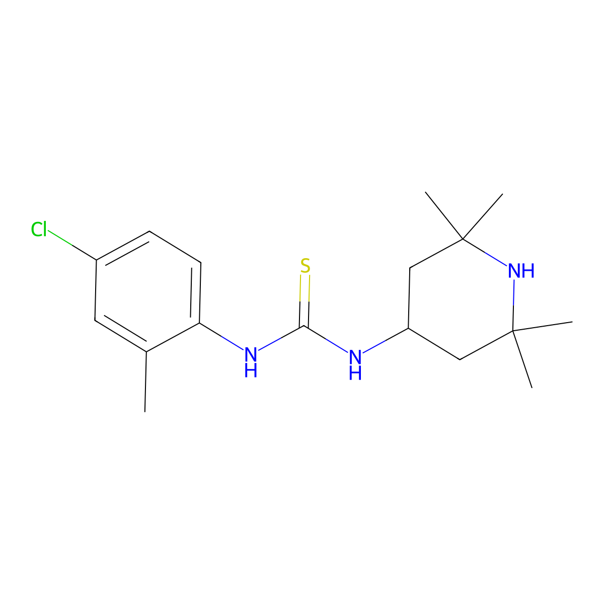 1-(4-Chloro-2-methylphenyl)-3-(2,2,6,6-tetramethylpiperidin-4-yl)thiourea molecular structure, CAS 433261-04-2