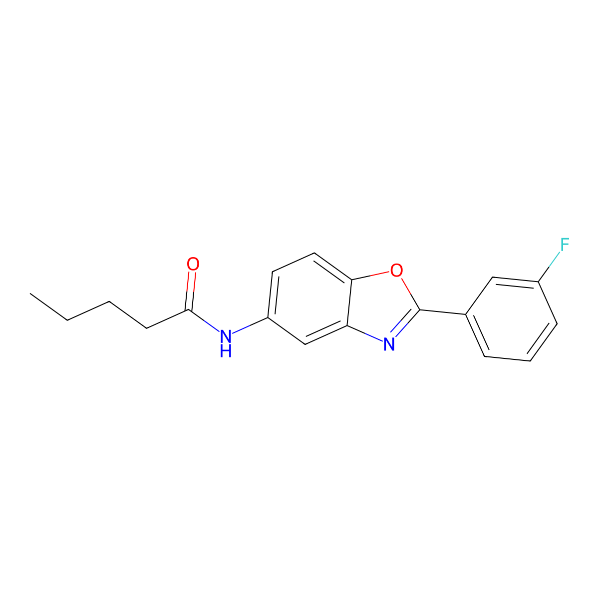 N-[2-(3-fluorophenyl)-1,3-benzoxazol-5-yl]pentanamide molecular structure, CAS 433261-09-7