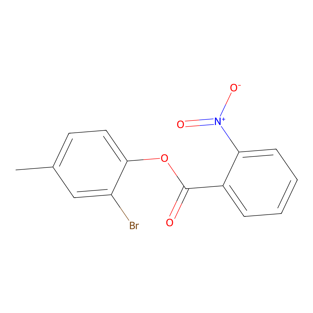 2-Bromo-4-methylphenyl 2-nitrobenzoate molecular structure, CAS 433261-89-3