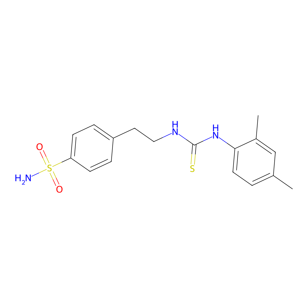 1-(2,4-Dimethylphenyl)-3-[2-(4-sulfamoylphenyl)ethyl]thiourea molecular structure, CAS 433261-97-3
