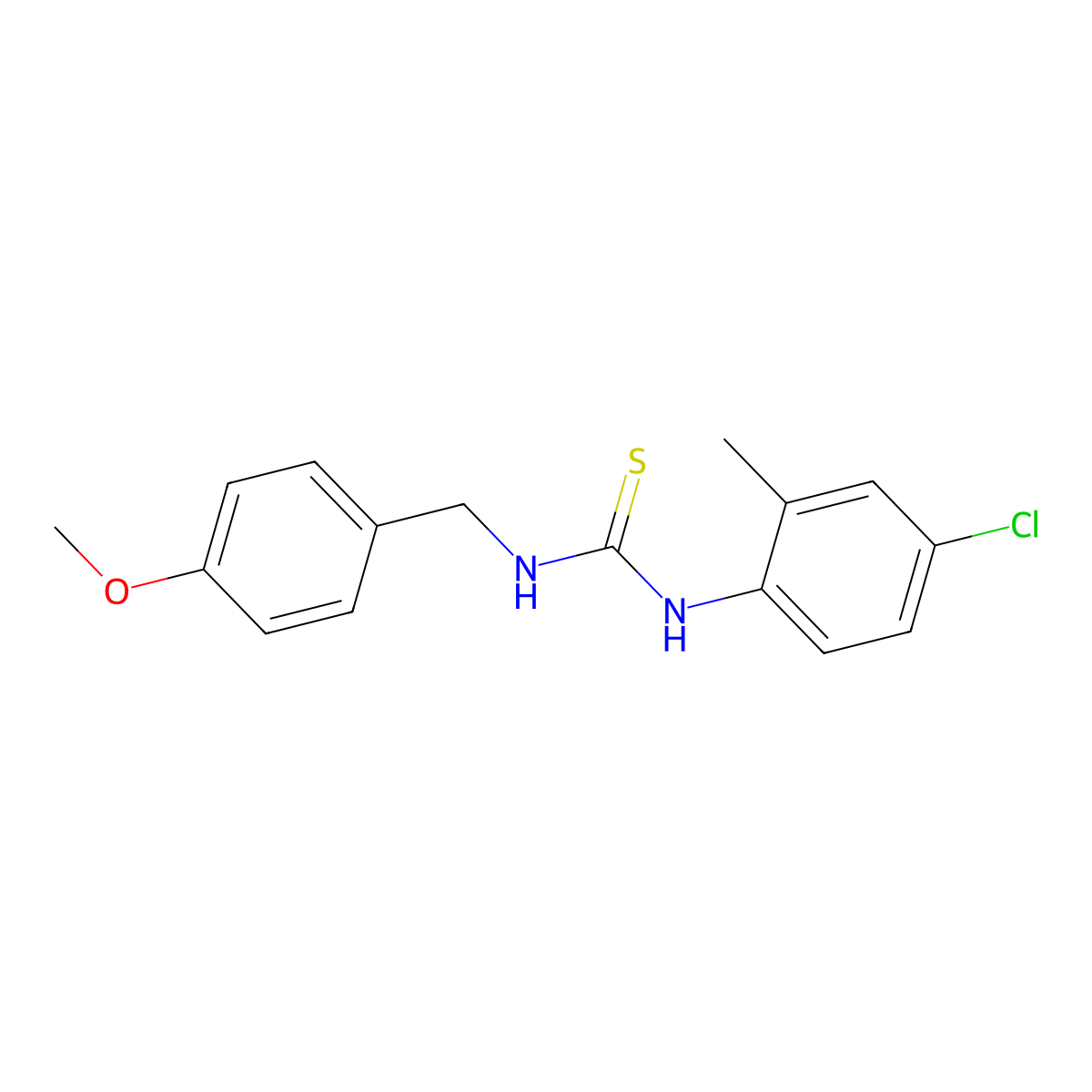 1-(4-Chloro-2-methylphenyl)-3-(4-methoxybenzyl)thiourea molecular structure, CAS 433262-04-5