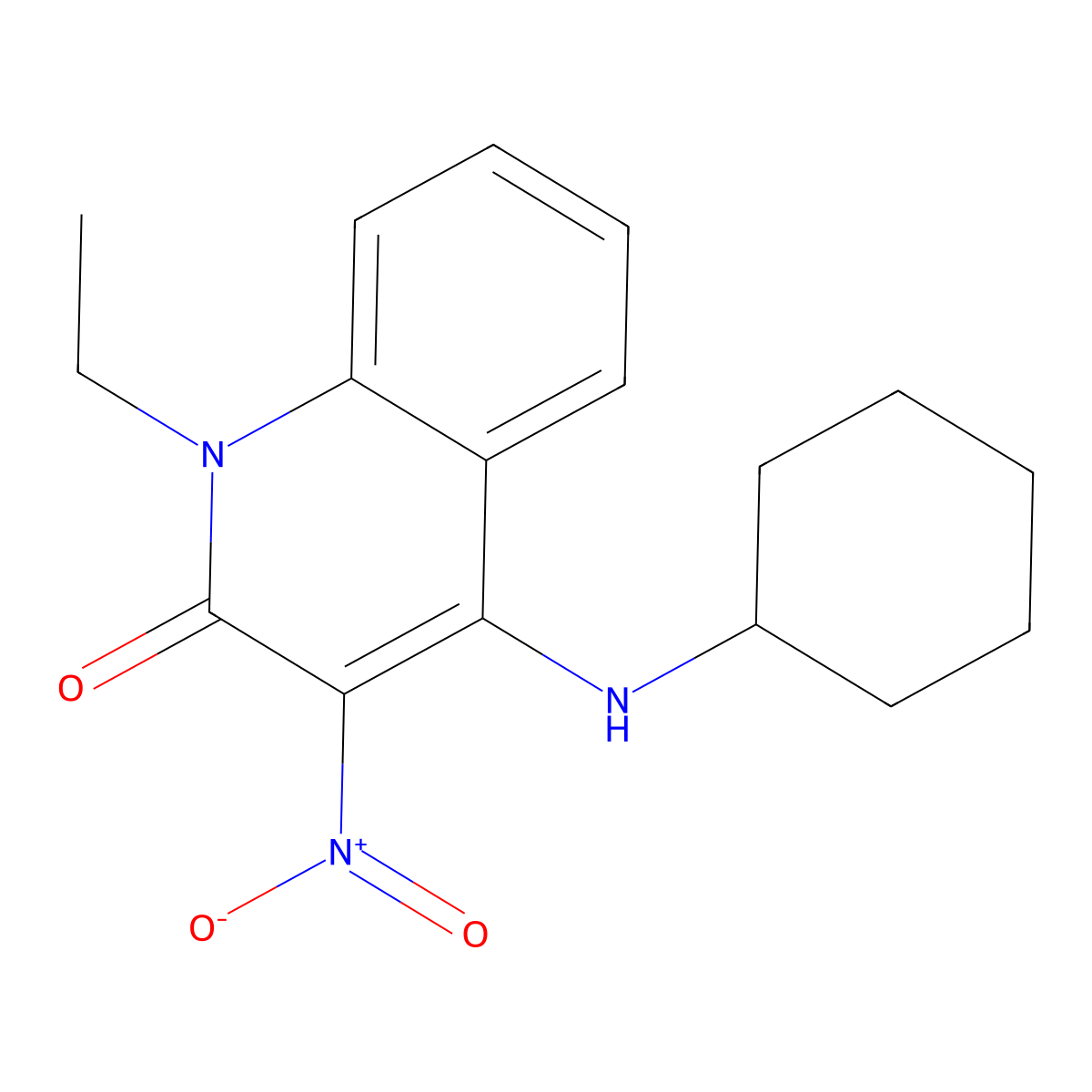 4-(Cyclohexylamino)-1-ethyl-3-nitroquinolin-2-one molecular structure, CAS 433262-05-6