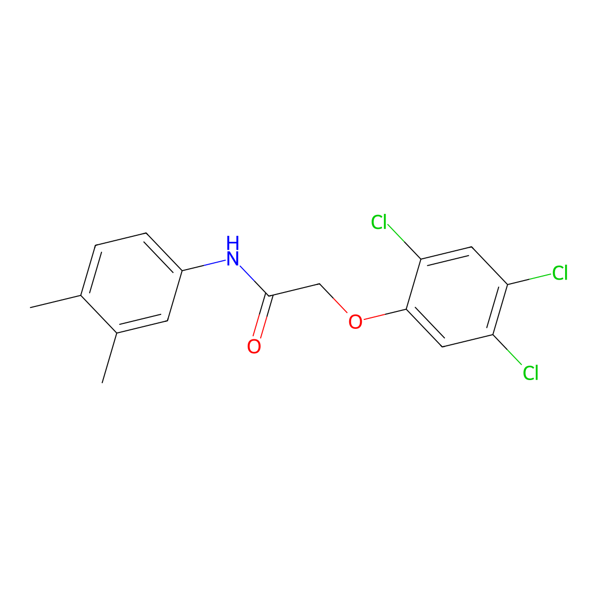 N-(3,4-dimethylphenyl)-2-(2,4,5-trichlorophenoxy)acetamide molecular structure, CAS 433262-08-9