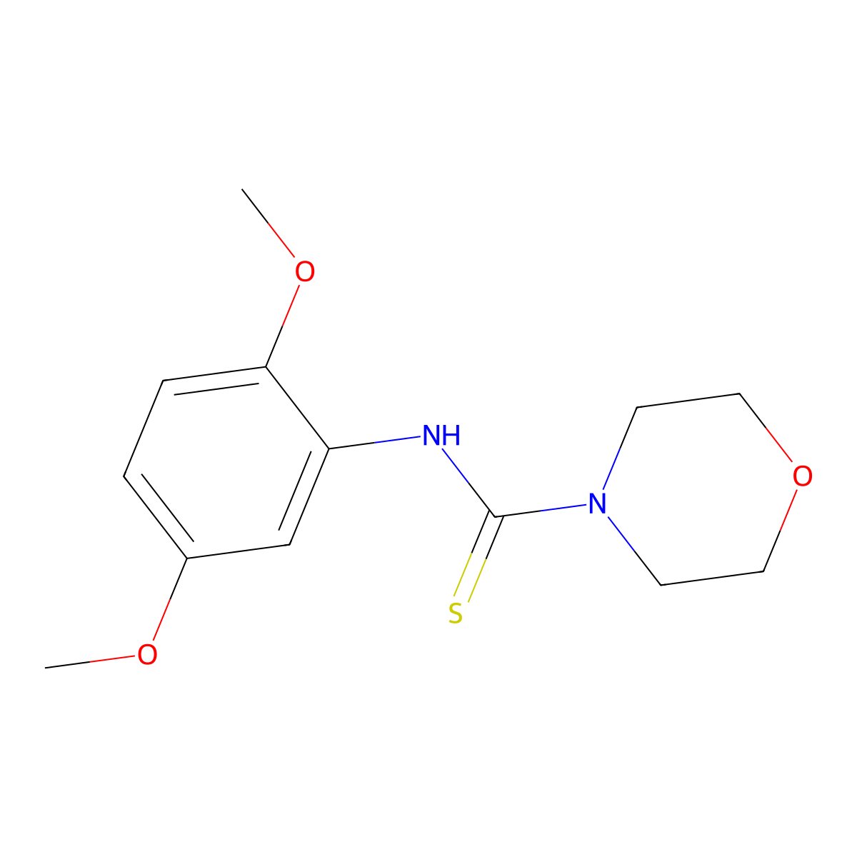 N-(2,5-dimethoxyphenyl)morpholine-4-carbothioamide molecular structure, CAS 433262-14-7
