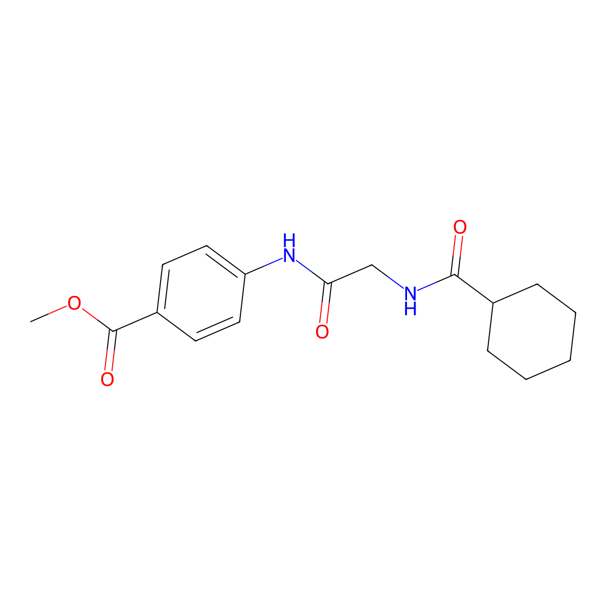Methyl 4-(2-(cyclohexanecarboxamido)acetamido)benzoate molecular structure, CAS 433262-21-6