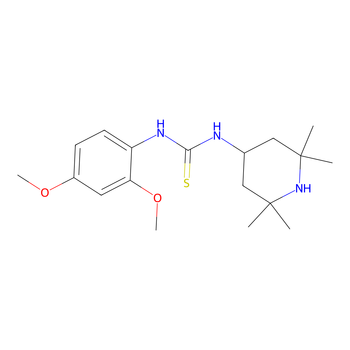 1-(2,4-Dimethoxyphenyl)-3-(2,2,6,6-tetramethylpiperidin-4-yl)thiourea molecular structure, CAS 433262-22-7