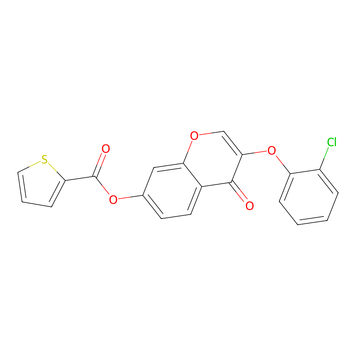 3-(2-chlorophenoxy)-4-oxo-4H-chromen-7-yl thiophene-2-carboxylate molecular structure, CAS 433262-28-3