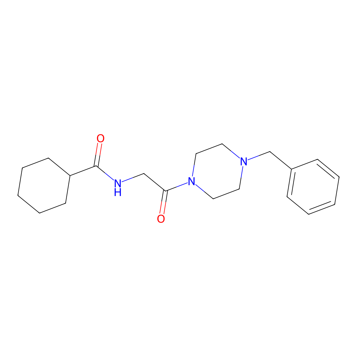 N-[2-(4-benzylpiperazin-1-yl)-2-oxoethyl]cyclohexanecarboxamide molecular structure, CAS 433262-34-1