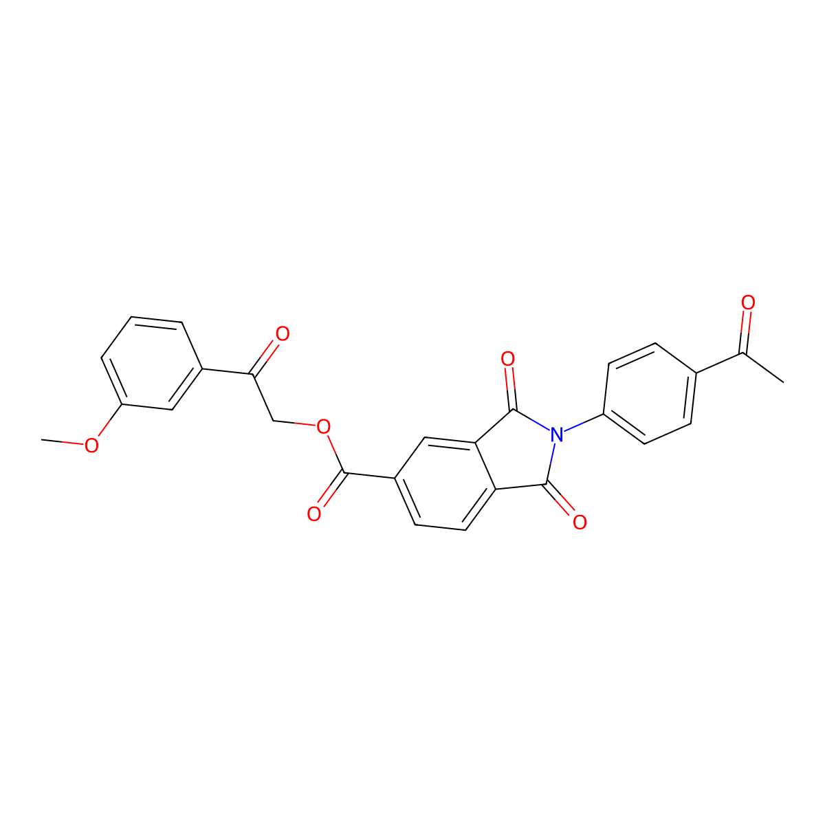 2-(3-methoxyphenyl)-2-oxoethyl 2-(4-acetylphenyl)-1,3-dioxo-2,3-dihydro-1H-isoindole-5-carboxylate molecular structure, CAS 433262-35-2