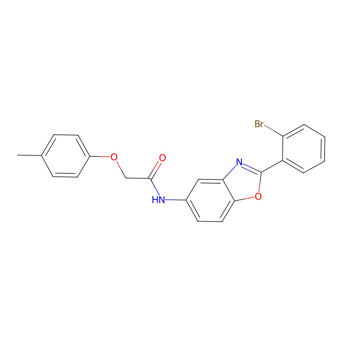 N-[2-(2-bromophenyl)-1,3-benzoxazol-5-yl]-2-(4-methylphenoxy)acetamide molecular structure, CAS 433262-36-3