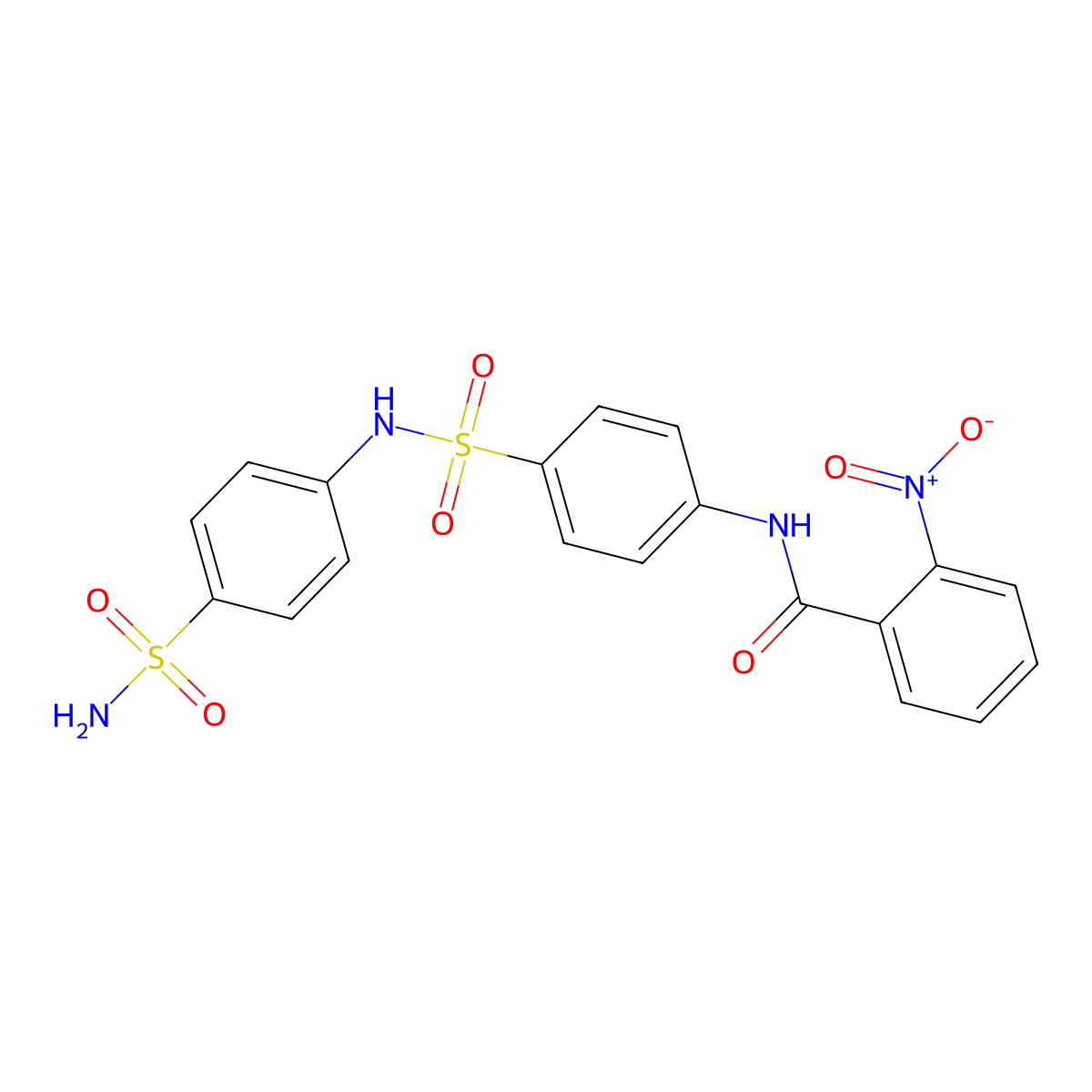 2-nitro-N-[4-[(4-sulfamoylphenyl)sulfamoyl]phenyl]benzamide molecular structure, CAS 433262-38-5