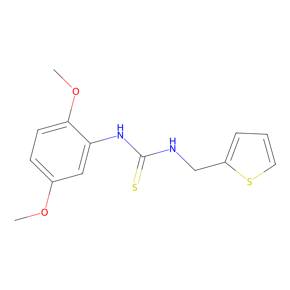 1-(2,5-Dimethoxyphenyl)-3-(thiophen-2-ylmethyl)thiourea molecular structure, CAS 433262-47-6