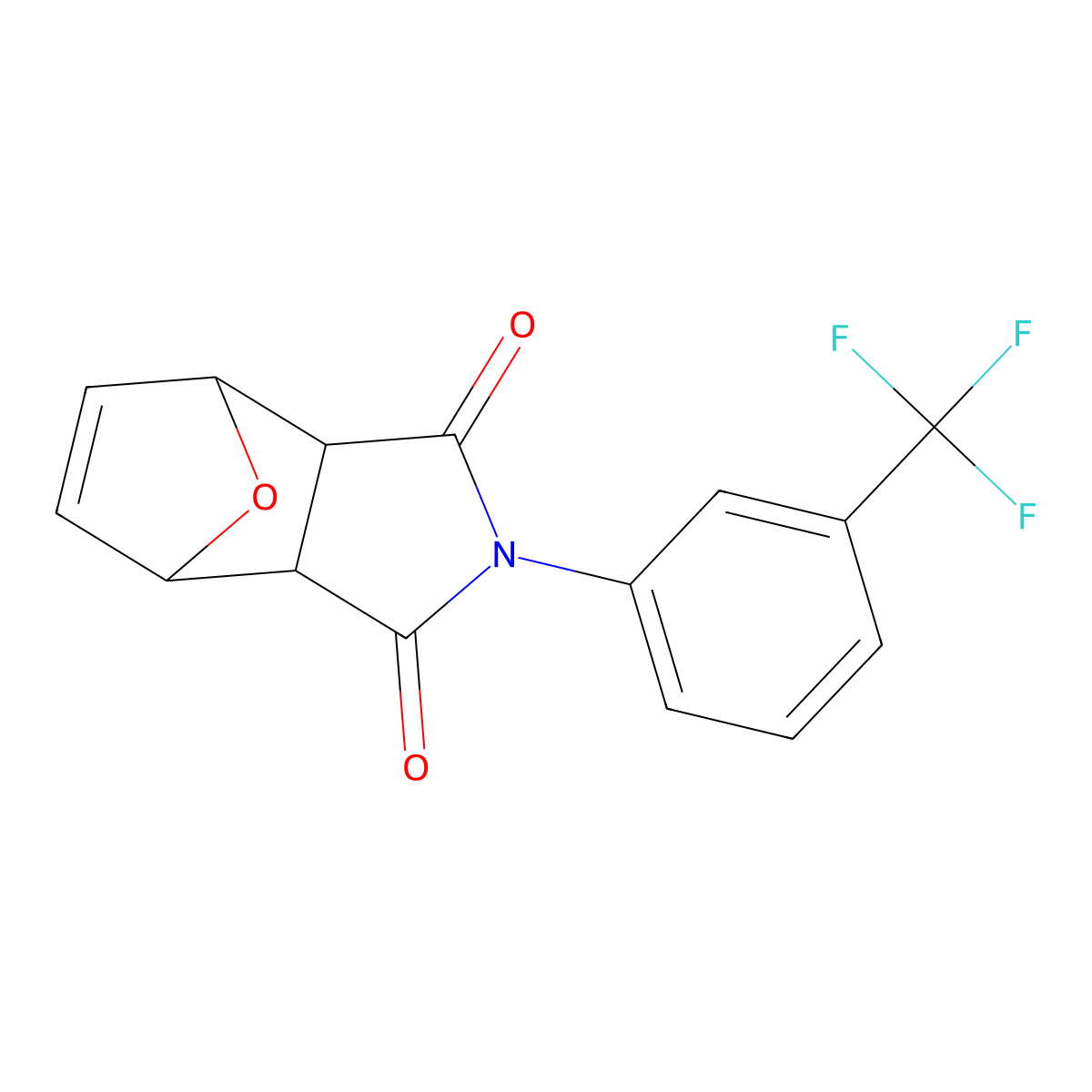 2-[3-(trifluoromethyl)phenyl]-3a,4,7,7a-tetrahydro-1H-4,7-epoxyisoindole-1,3(2H)-dione molecular structure, CAS 433264-21-2