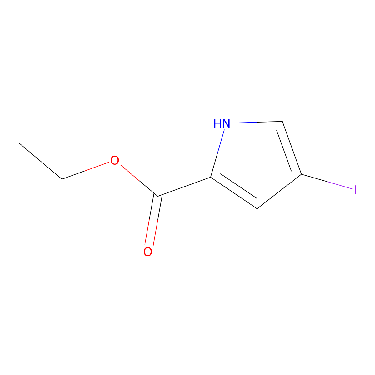 Ethyl 4-iodo-1H-pyrrole-2-carboxylate molecular structure, CAS 433267-56-2