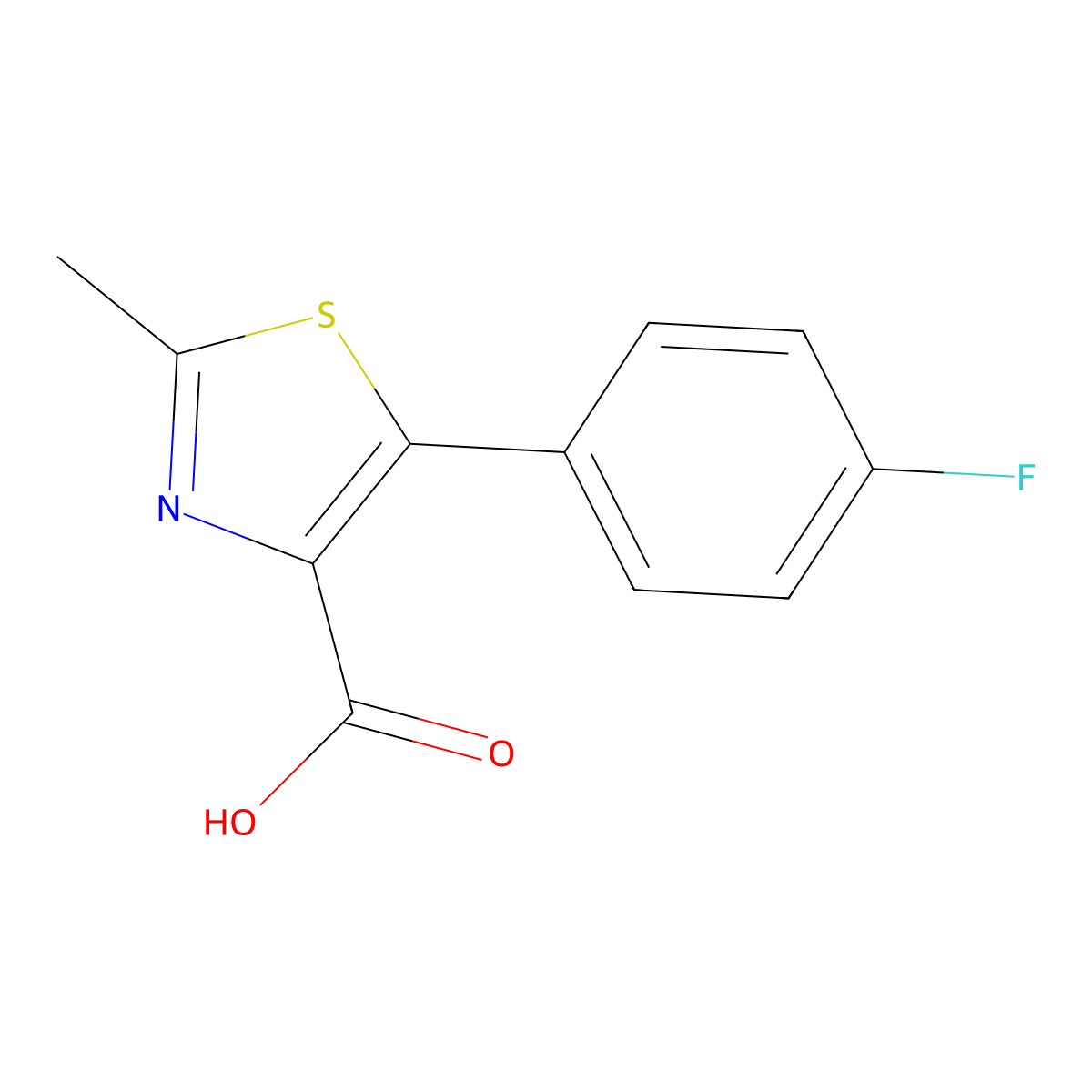 5-(4-Fluorophenyl)-2-methyl-1,3-thiazole-4-carboxylic acid molecular structure, CAS 433283-22-8