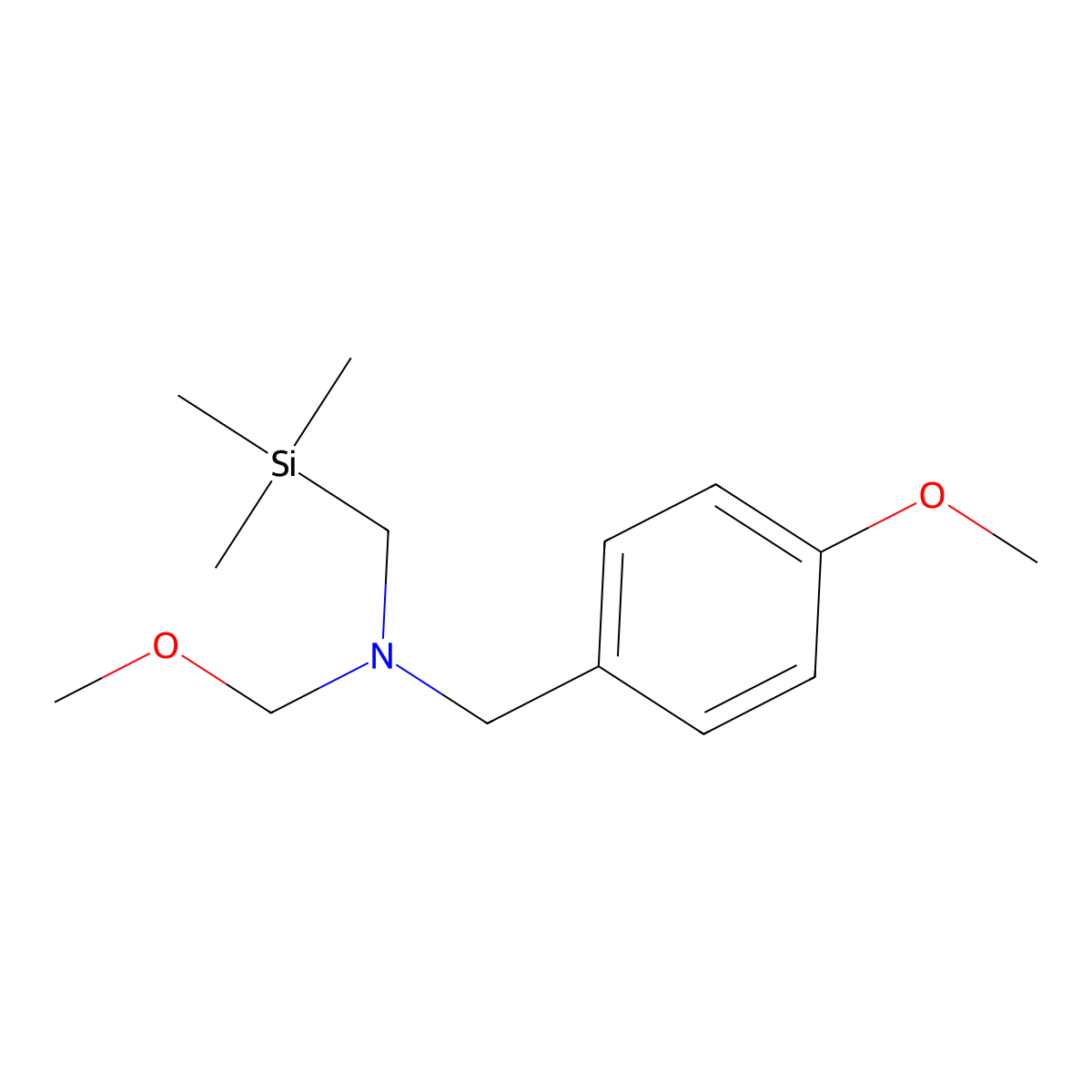 N-(4-Methoxy-benzyl)-N-methoxymethyl-N-trimethylsilylmethylamine molecular structure, CAS 433289-59-9