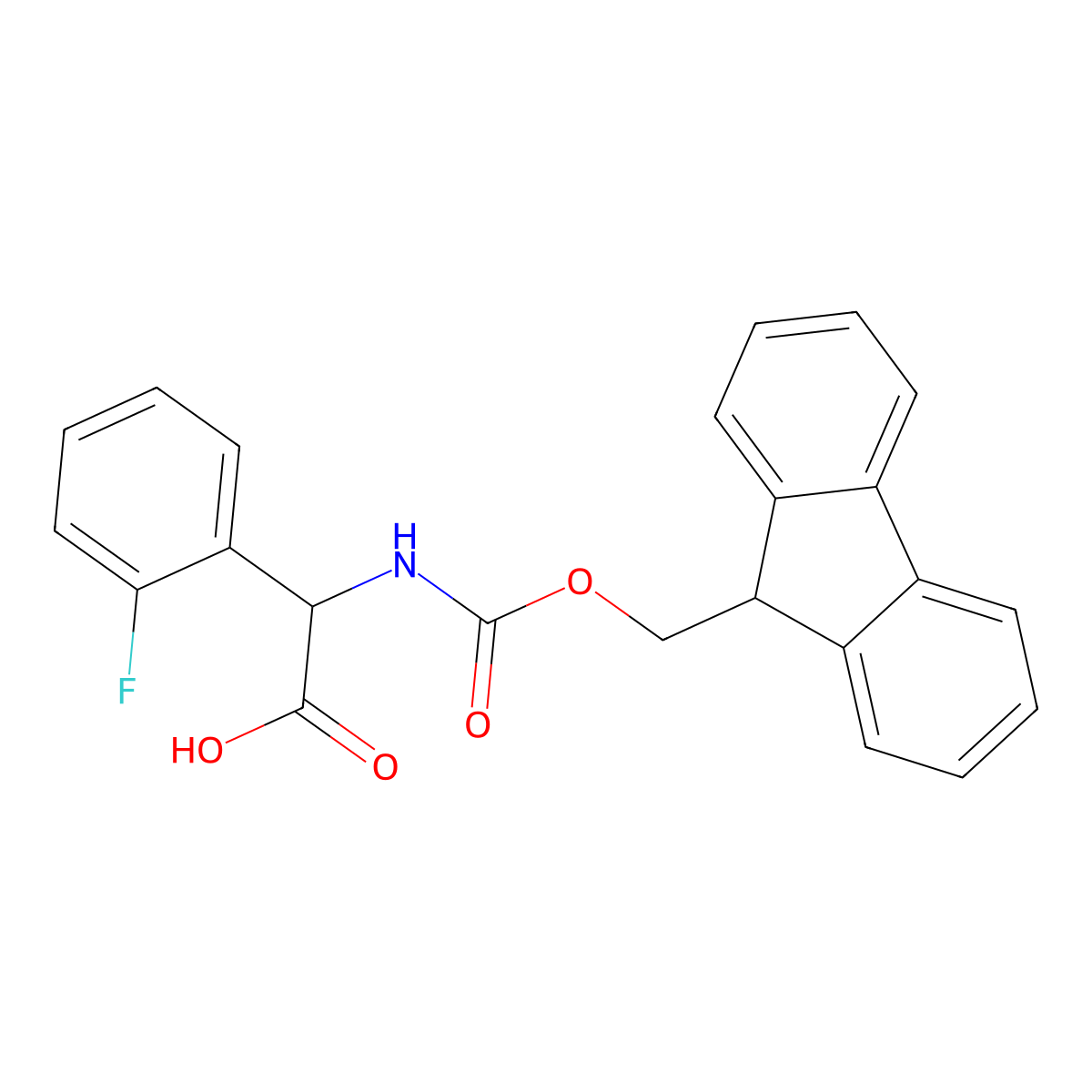 2-((((9H-fluoren-9-yl)methoxy)carbonyl)amino)-2-(2-fluorophenyl)acetic acid molecular structure, CAS 433291-96-4